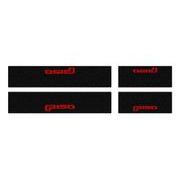 Tufskinz Red Lettering on Black Texture Door Sill Kit