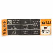 AIR CONDITIONING (A/C) System Information Label Decal