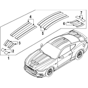 Hood Decal High gloss Stripe <br>A picture, design, or label that will stick to the surface of