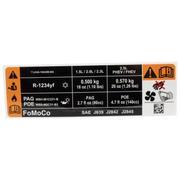 AIR CONDITIONING (A/C) System Information Label Decal