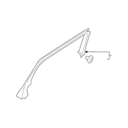 Door Window Molding Decal - Left, Rear
