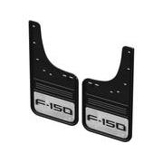 F-150 Lightning 2022-2024 Gatorback Rear Pair Chrome Plate Splash Guards with Black F-150 Logo
