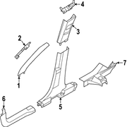 Door Pillar Post Trim Set - Left