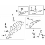 Body C-Pillar Trim Panel Bracket COUPE Guide Air <br>A for a c pillar Side