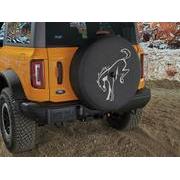 Abstract Bronco, Opaque White Ink Spare 33 inch Tire Cover