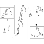 Belt Seat <br>Seat Lap and Shoulder Pretensioner RETRA Retractor Bucket