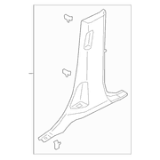 Door Pillar Post Trim Set Panel - Left (Cypress)