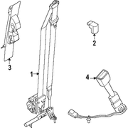 Belt Seat Pretensioner <br>Seat Lap and Shoulder RETRA Retractor - Right, Front, Outer