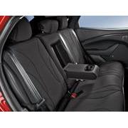 Mustang Mach-E 2021-2024 Coverking Protective Neosupreme Rear Seat Covers with Center Armrest and Cupholder in Charcoal
