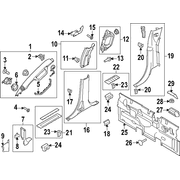 Body A-Pillar Trim Panel Windshield molding - Right