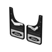 F-150 2021-2024 Gatorback Black & Chrome Ford Logo Splash Guards Rear Pair