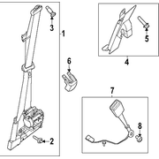 Seat Belt Lap and Shoulder Retractor Pretensioner - Right, Front 14