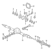 Differential Ring and Pinion Driving Gear - DANA Model 70, Rear 3.7L