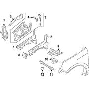 Fender Apron Bracket Mounting Plate - Left, Front