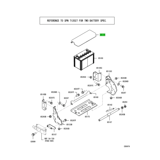 MK413748 Mitsubishi FUSO | Battery Cover | Source One Parts Center