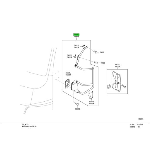 MK580534 | Mitsubishi FUSO® | Left Hand Rear View Mirror Stay