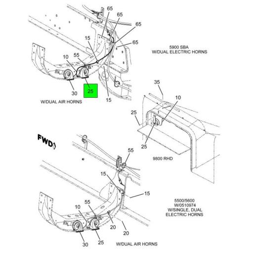 3523182C92 | Navistar International® | HORN ELECTRIC HIGH NOTE W ...