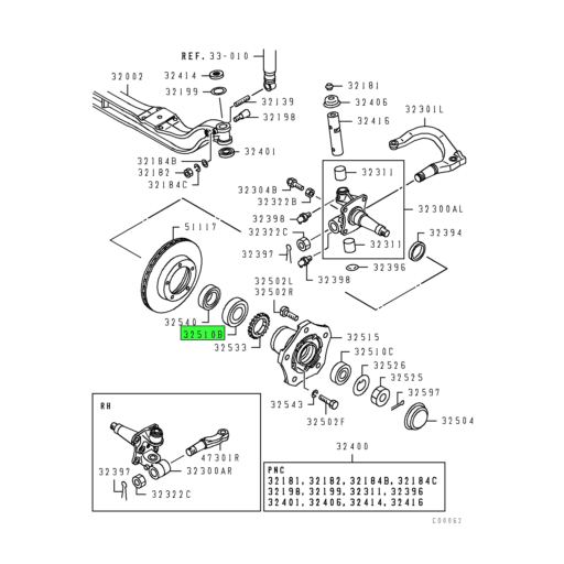 MH043102 | Mitsubishi FUSO® | Front Wheel Hub Bearing | Source One