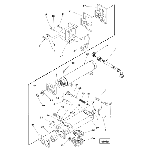 3078408 Cummins | Lubricating Oil Cooler top Level Assembly