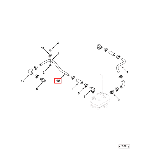 3954650 Cummins | Compressor Water Outlet Tube | Source One Parts Center