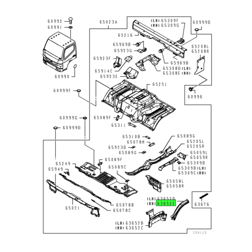 不帶圖 MK997129 Mitsubishi FUSO | Front Floor Side Fender | Source
