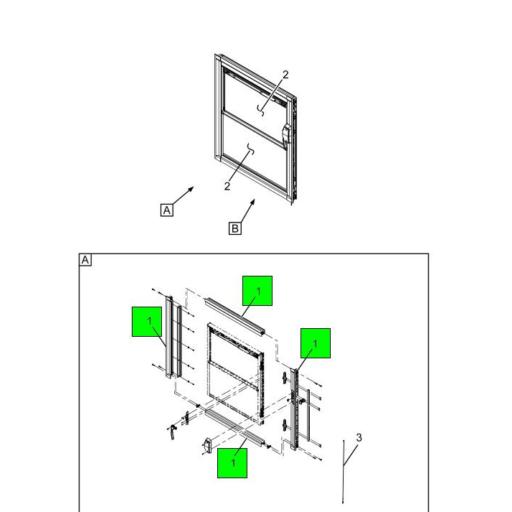 2517770C91 IC Bus | KIT KICK OUT EXTERNAL FRAME RIGHT BLACK