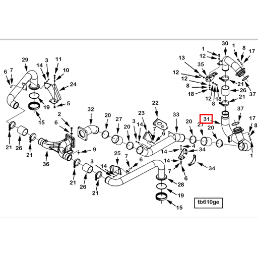 3639161 Cummins | Combustion Mixture Transfer Tube | Source One Parts ...