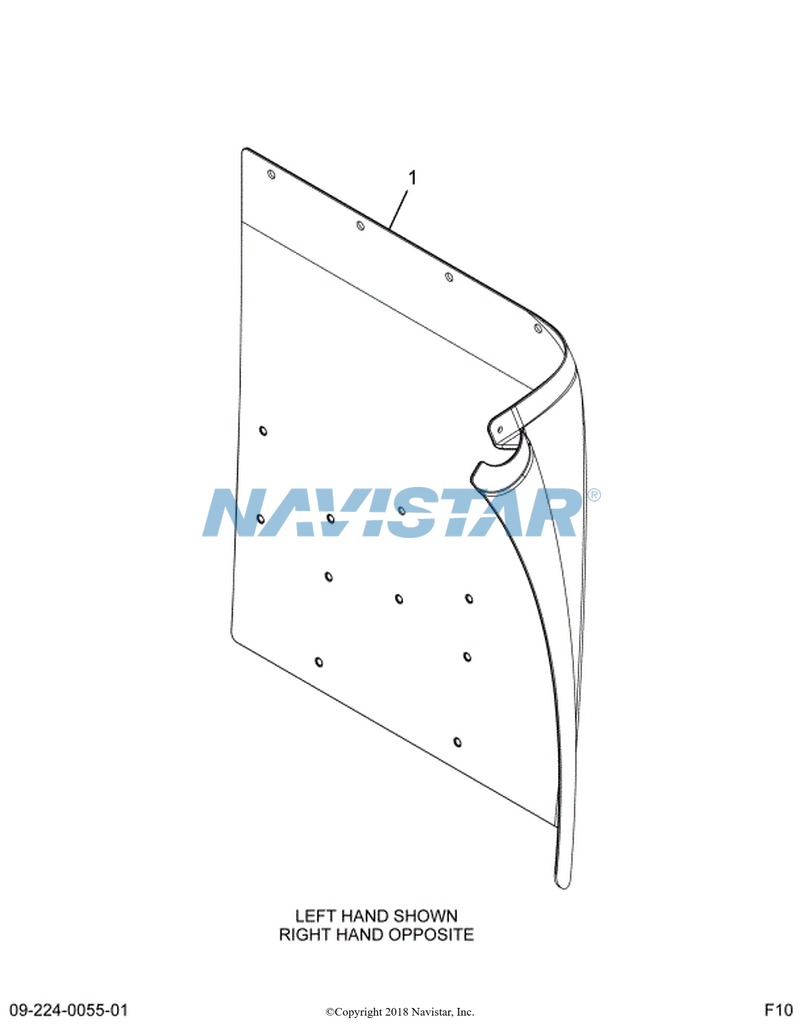 3588954C4 | Genuine Navistar International® GUARD FRONT FENDER SPLASH OR  MUD MRD SFA LEFT HAND