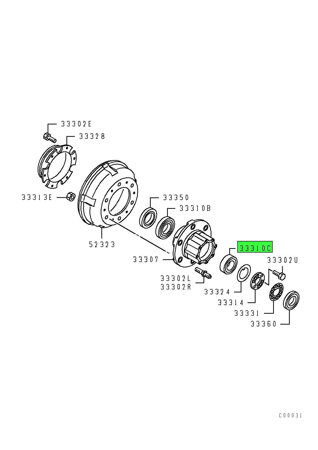 MX923884 | Mitsubishi FUSO® | Rear Wheel Hub Bearing | Source One 