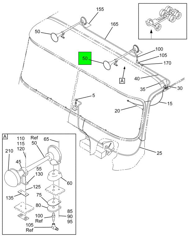 2524182C91 Navistar International | HORN AIR CHROME TROMBONE