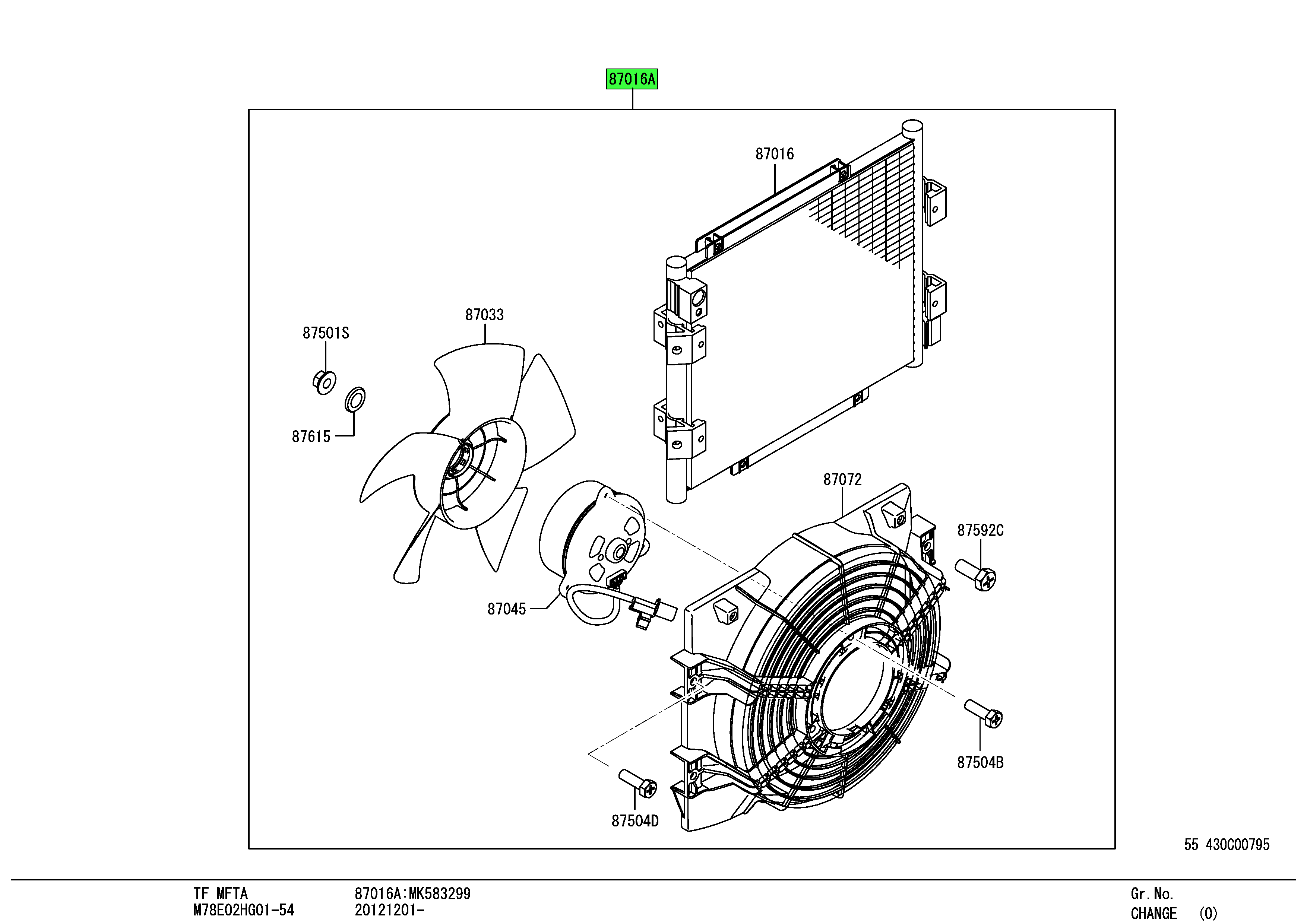 MK583299 | Genuine Mitsubishi FUSO® Air Conditioning Refrigerant Condenser  Assembly