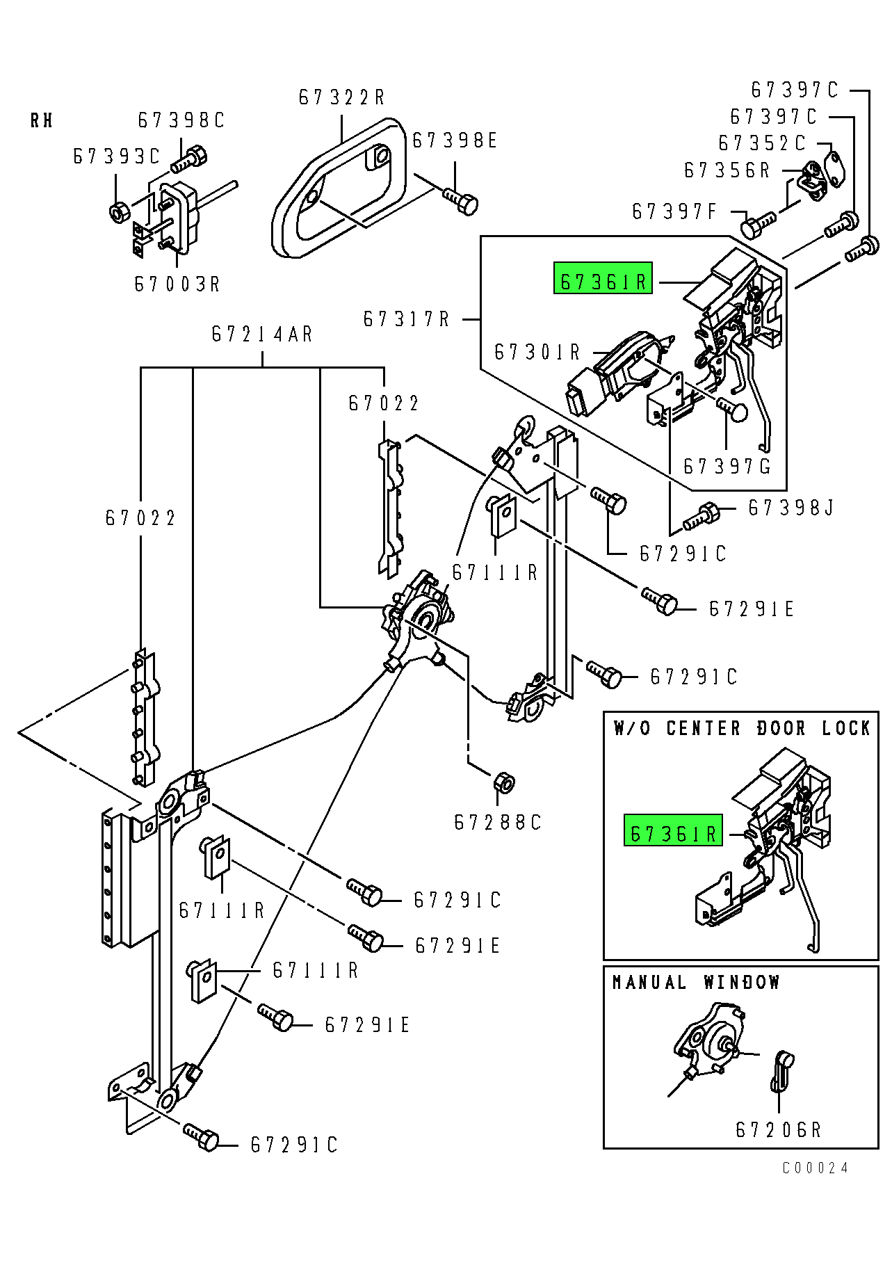 MK434982 Mitsubishi FUSO | Right Hand Front Door Latch | Source