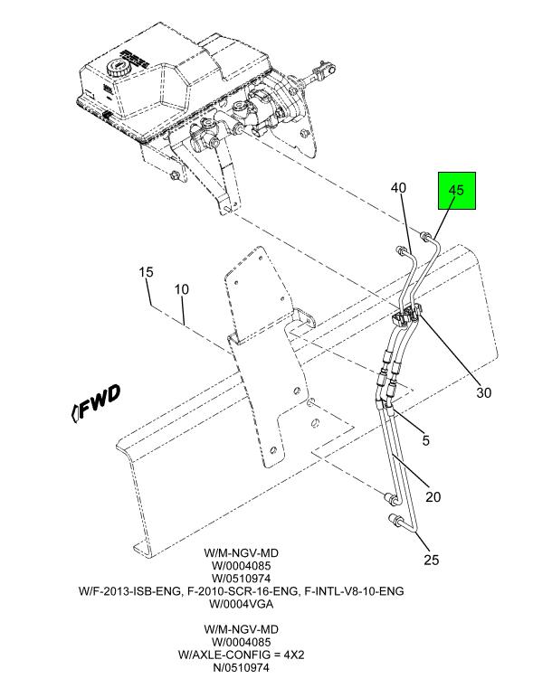 3870884C3 | Genuine Navistar International® HOSE HYDRAULIC BK GIVE LENGTH  INCH DESCRIPTI MASTER CYLINDER- PRIMARY