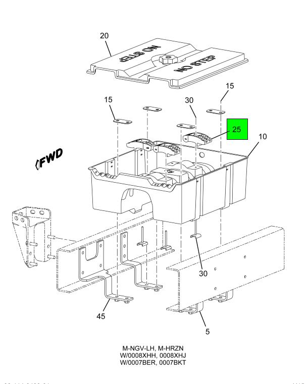 4063441C2, Navistar International®, RETAINER BATTERY HOLD DOWN ASSEMBLY  PLASTIC BATTERY BOX