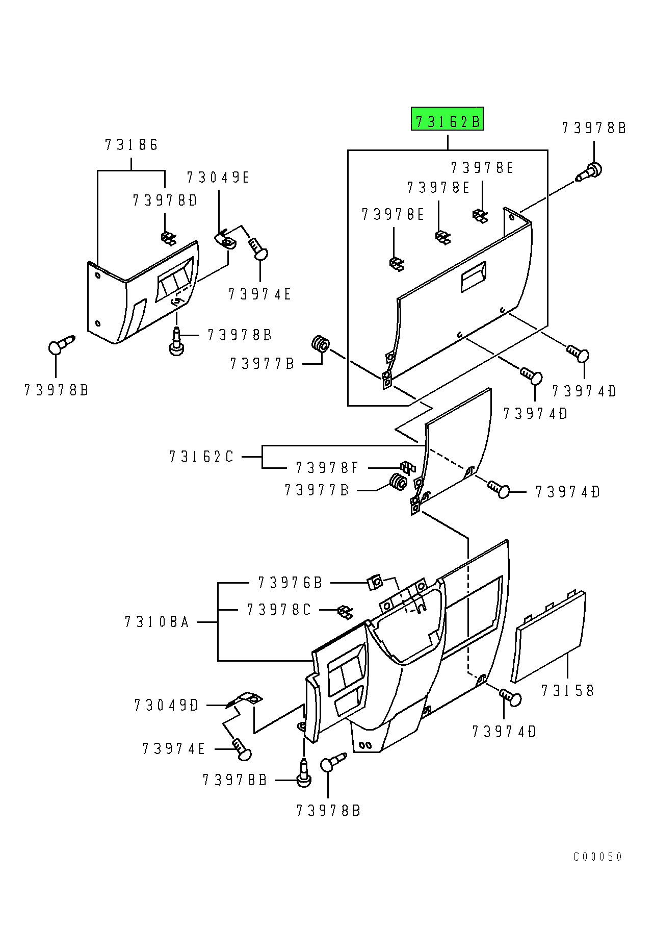 MK447327 Mitsubishi FUSO® Instrument Assistant Side Panel