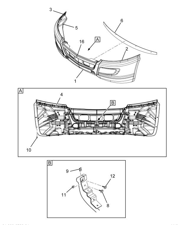 4169769C91 | Genuine Navistar International® MIC Bumper with Radar and  Valance