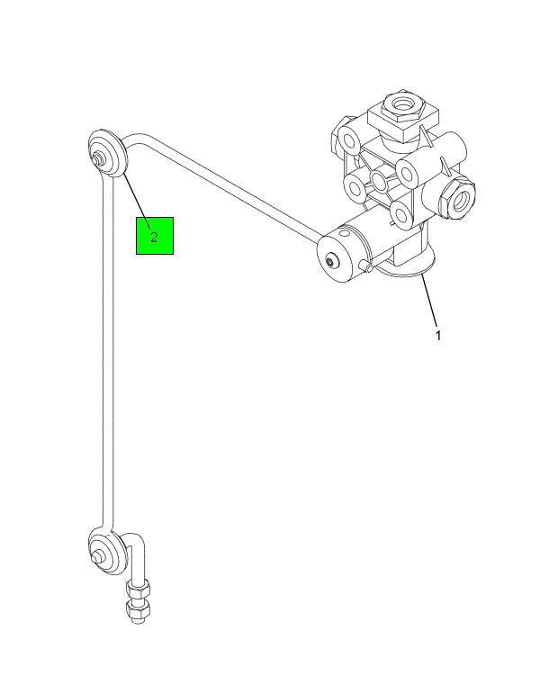 2039720C2 | Genuine Navistar International® ROD RIGHT LEVELING VALVE RIGHT  ANGLE STUD