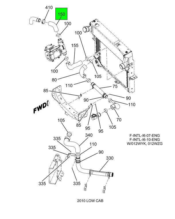 3610319C3 | Genuine Navistar International® HOSE RADIATOR INLET ENGINE /SEN  DURE