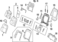 Seat Back Cushion Cover - Right, Front, Driver