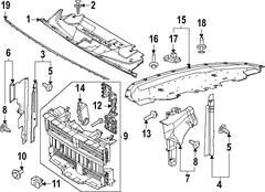Baffle Air <br>Radiator Support Deflector Guide shield Radiator Side seal 2.3 LITER - Left, Upper