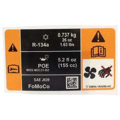 AIR CONDITIONING (A/C) System Information Label Decal