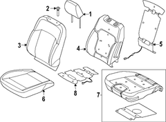 Seat Back Cushion pad <br>A used on the of a vehicles - Right, Front