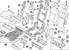 Pivot cover Seat Trim Panel <br>Seat Cushion and Back