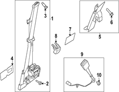 Seat Belt Lap and Shoulder Retractor Pretensioner - Right, Front