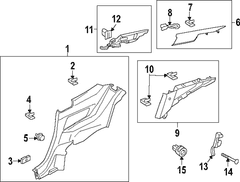 Body C-Pillar Trim Panel Bracket COUPE Guide Air <br>A for a c pillar Side