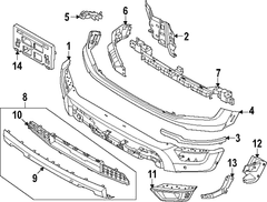 Bumper Mounting Plate Mount <br>Bumper Face Bar ing reinforcement - Right, Front