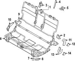 Seat Trim Cover Lamp Latch Panel <br>Seat
