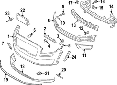 Fog Light Trim Bumper Grille - Right, Front