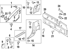 Body A-Pillar Trim Panel Windshield molding - Left