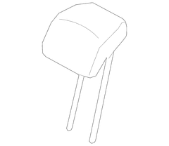 Headrest <br>Headrest part of the Seat pad Cup holder Head REST Perforated - Rear, Inner, Center